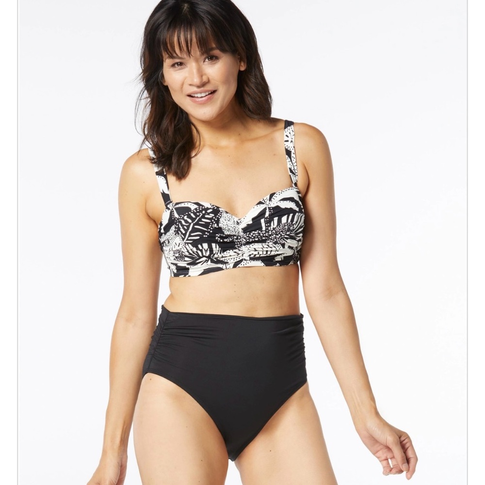NWT Coco Reef Charisma Bra Sized Underwire Bandeau Bikini Top - Midnight Jungle - Picture 6 of 8